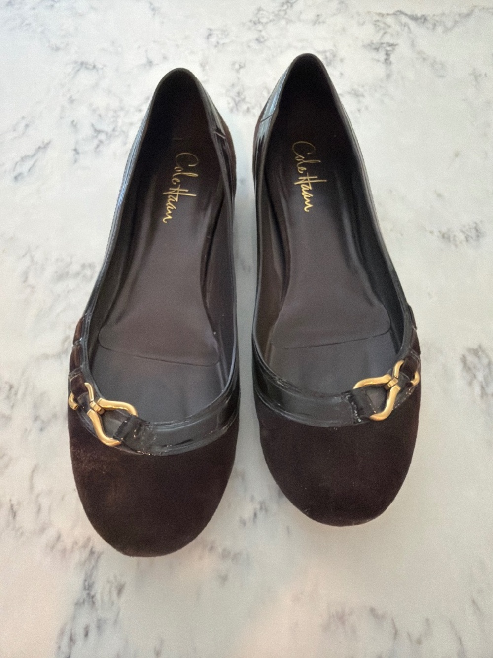 Cole Haan Brown Suede Ballet Flats